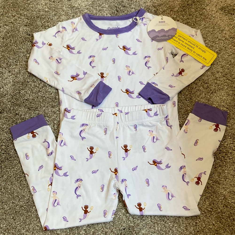 Bubble Baby 100% viscose mermaid Pajama Set 2T NWT